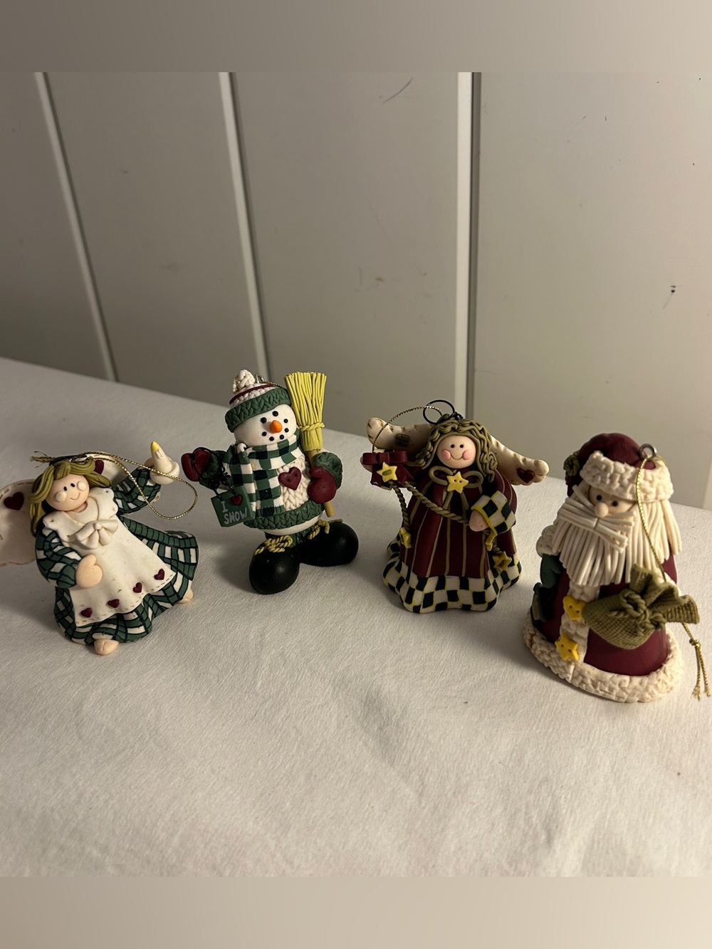 90s vintage ornament holiday treasures ornaments set folk art